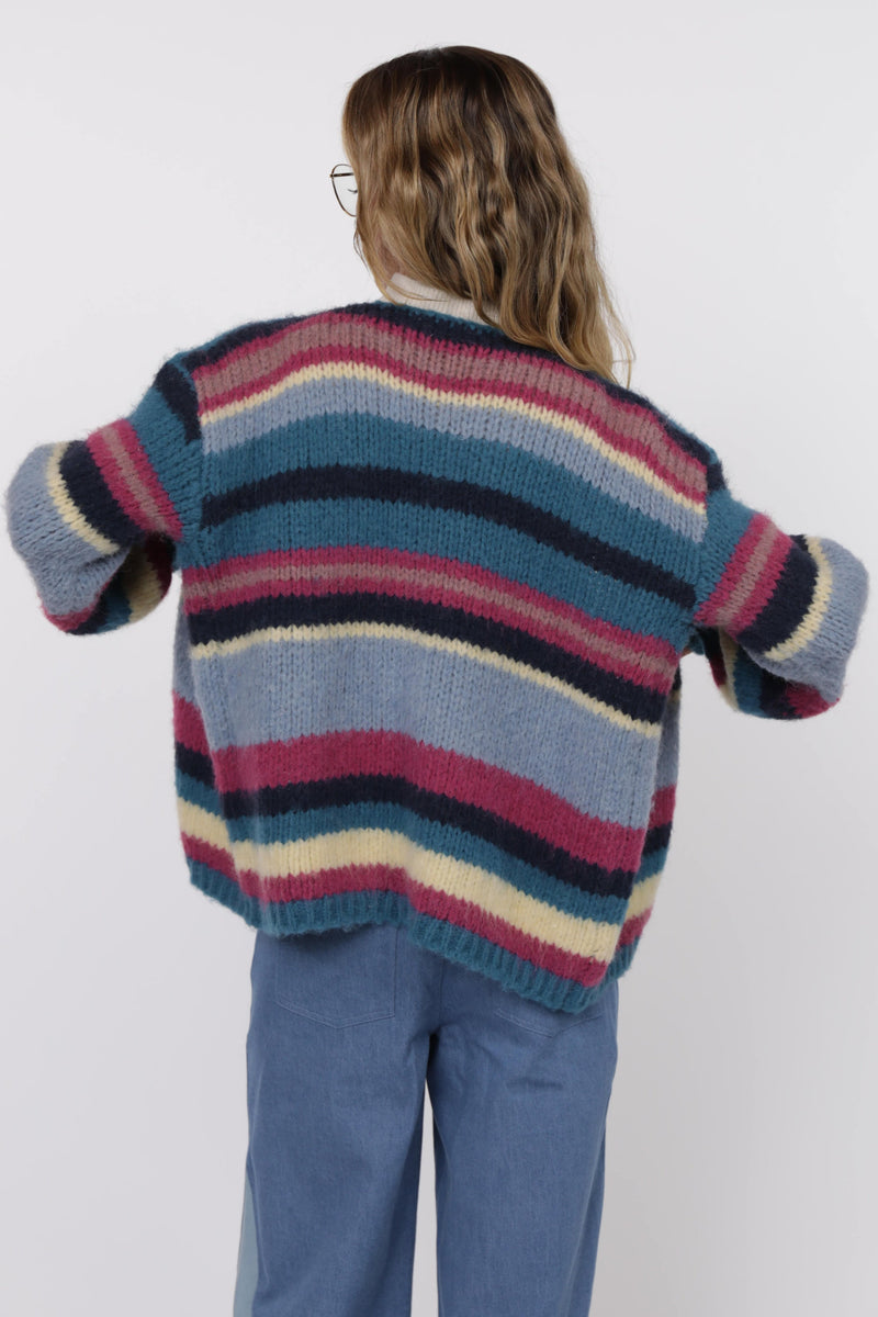 Be Present Multi Stripe Cardigan