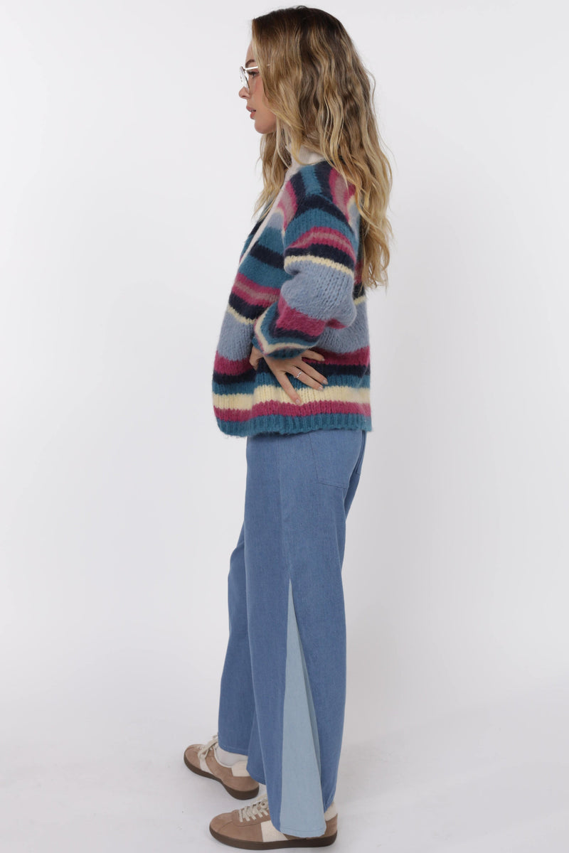 Be Present Multi Stripe Cardigan