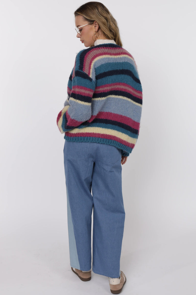 Be Present Multi Stripe Cardigan