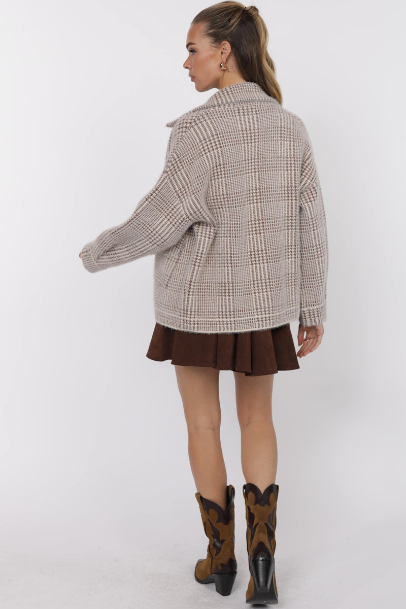 Lola Plaid Sweater Jacket