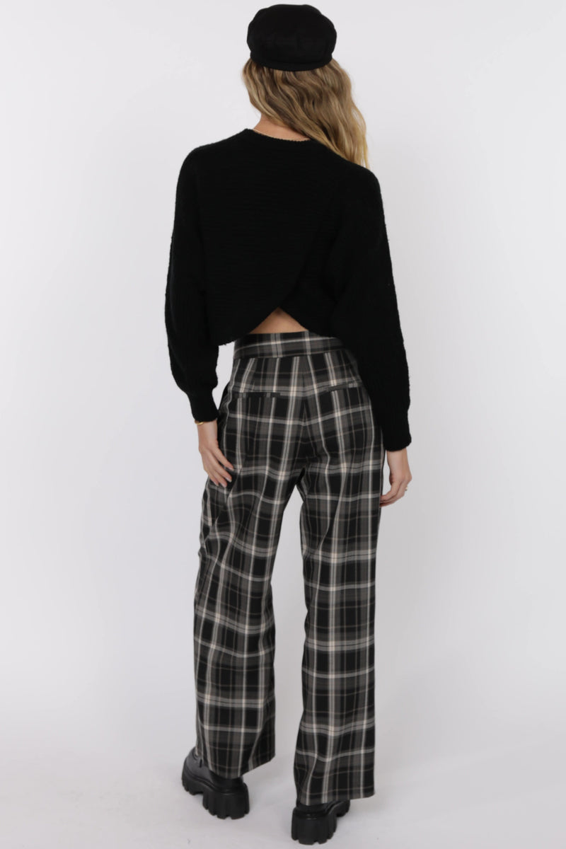 Radical Pleated Plaid Trouser