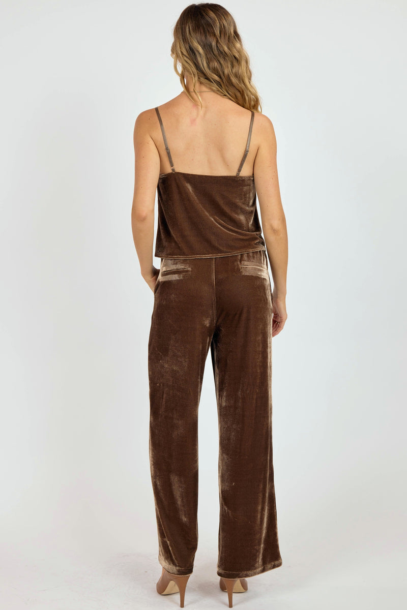 Twilight Spell Stretch Velvet Pintuck Trousers