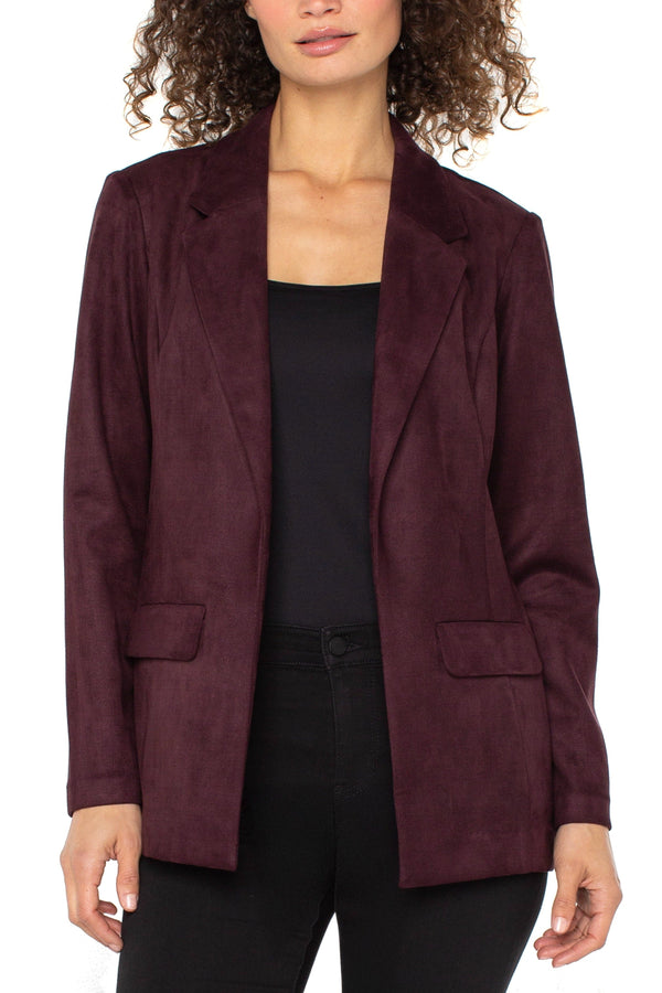 Faux Suede Boyfriend Blazer
