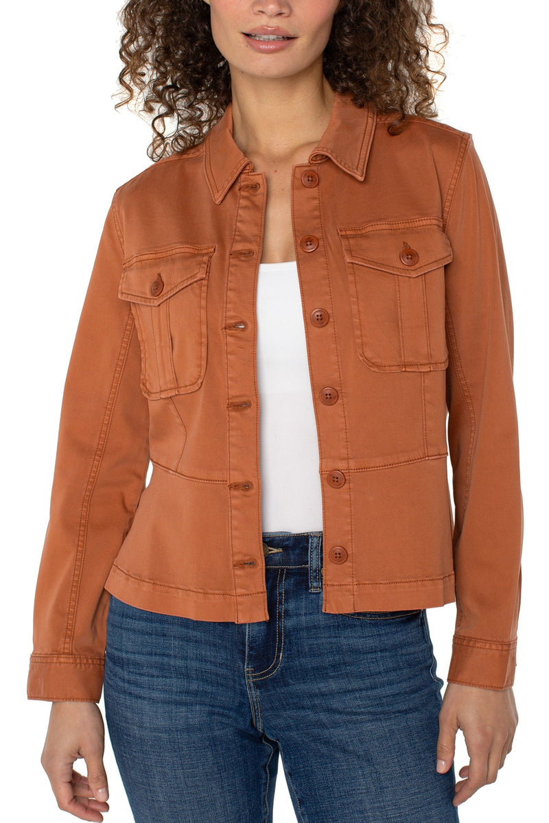 Peplum Hem Trucker Jacket