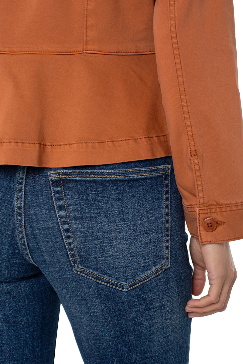 Peplum Hem Trucker Jacket