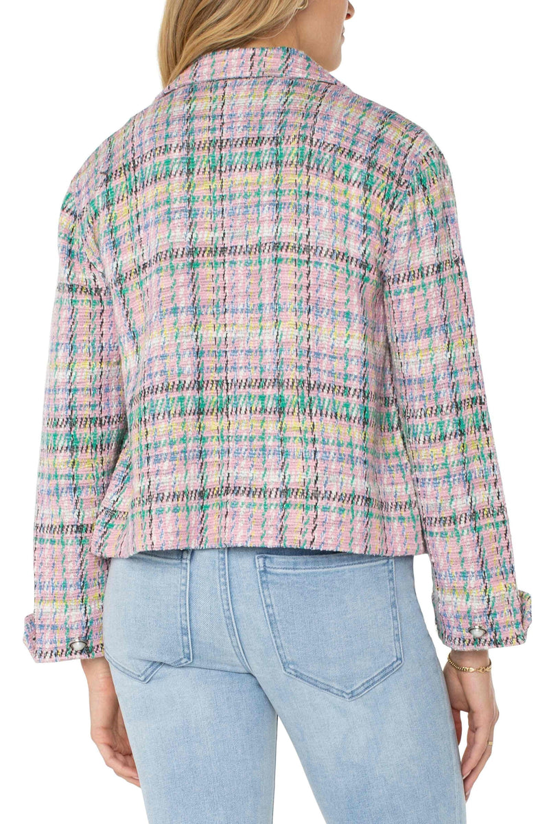 Multi Plaid Boucle Jacket