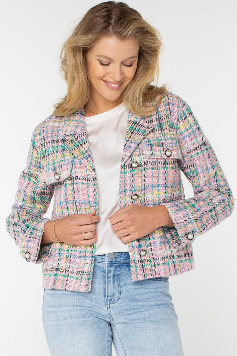 Multi Plaid Boucle Jacket