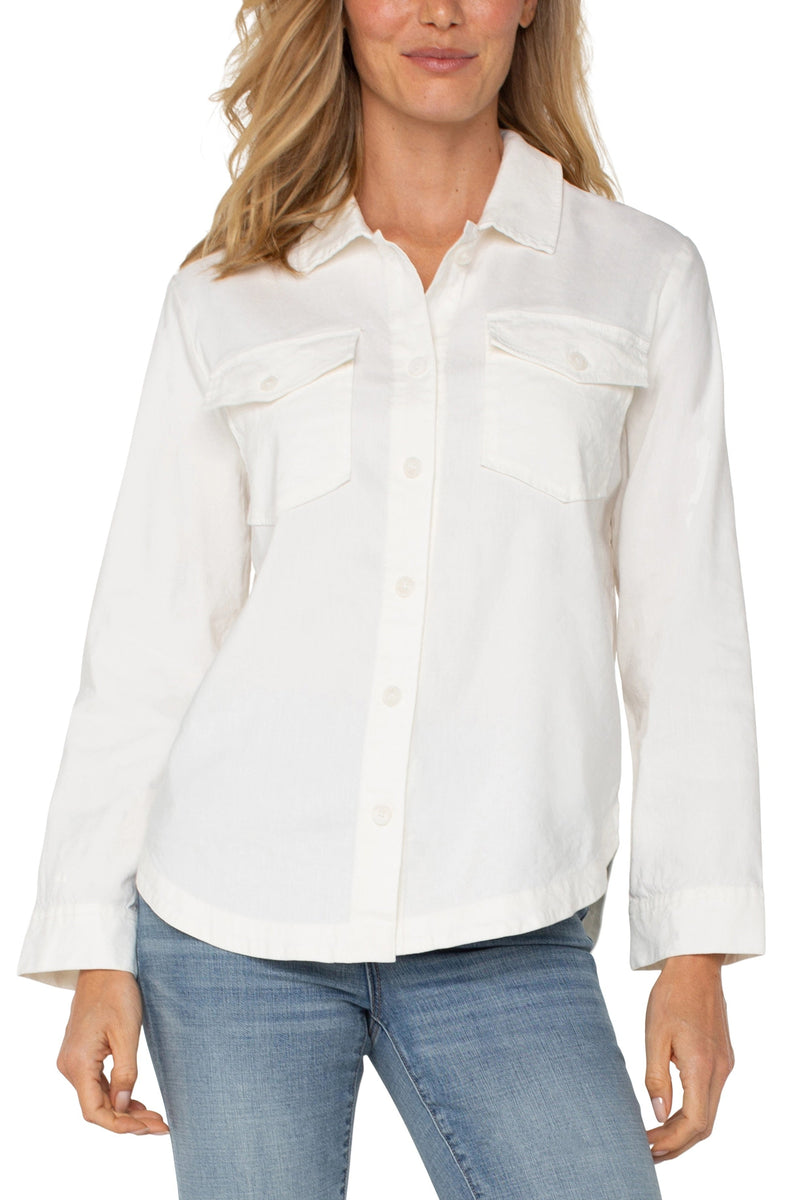 Oversized Linen Blend Shacket