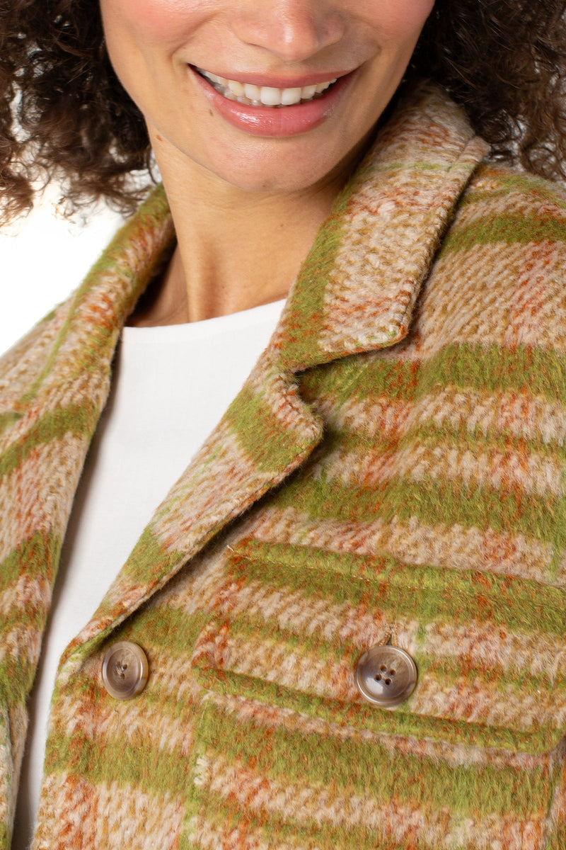 Plaid Button Front Boxy Shacket