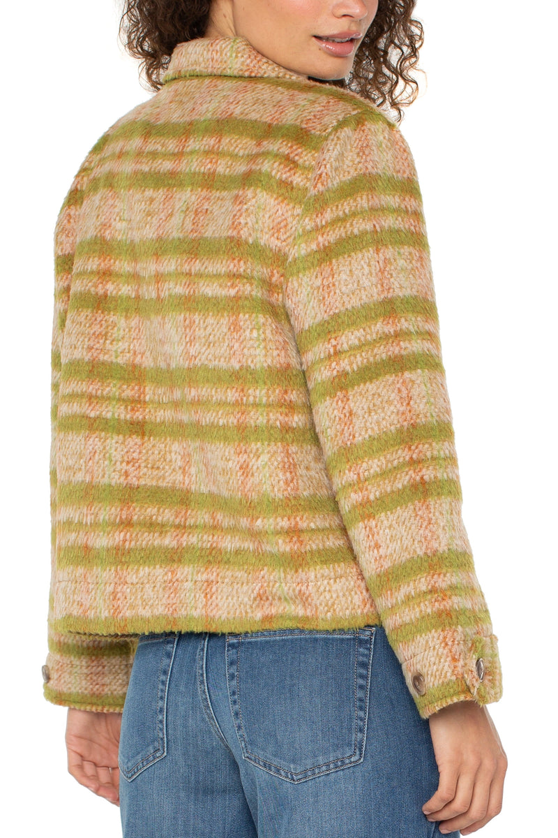 Plaid Button Front Boxy Shacket