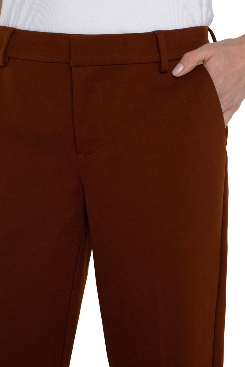 Kelsey Super Stretch Knit Trouser - rich mahogany