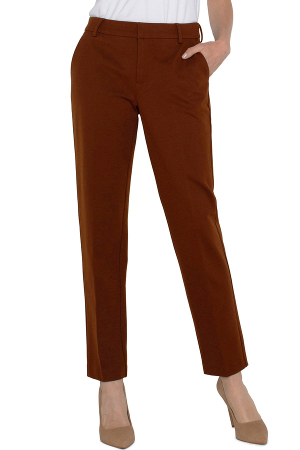 Kelsey Super Stretch Knit Trouser - rich mahogany