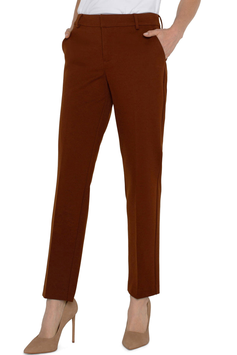 Kelsey Super Stretch Knit Trouser - rich mahogany