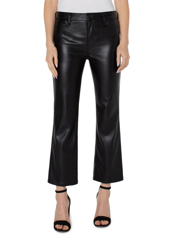 Hannah Faux Leather Crop Flare