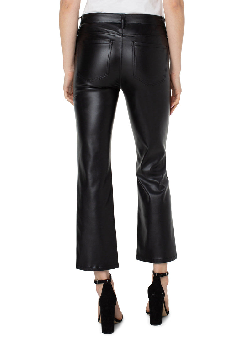 Hannah Faux Leather Crop Flare