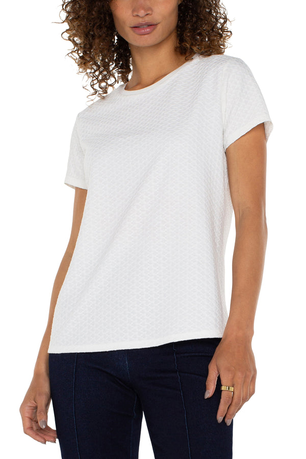Textured Short Sleeve Crew Neck Tee