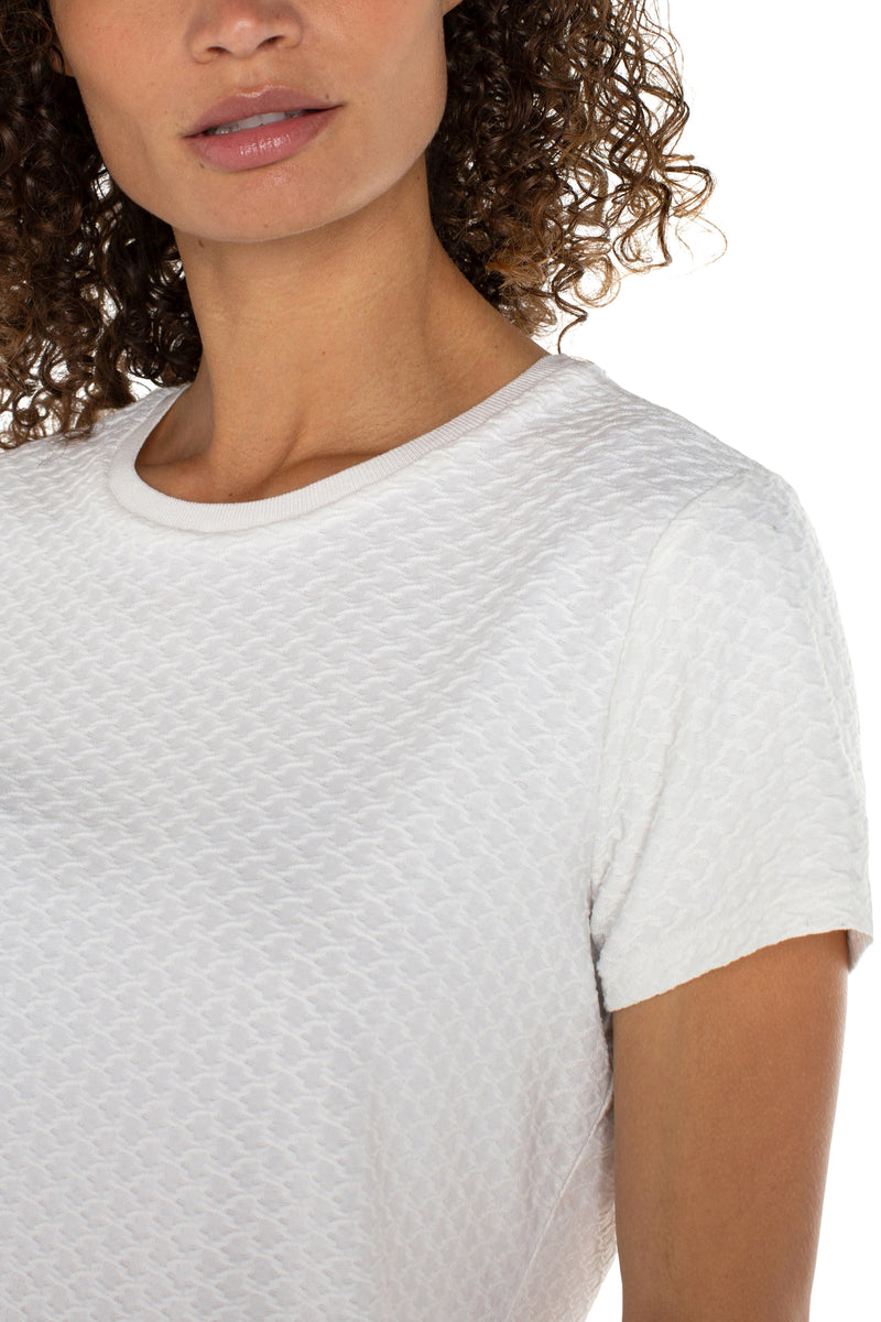 Textured Short Sleeve Crew Neck Tee