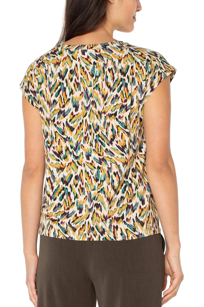 Animal Print Boat Neck Knit Top