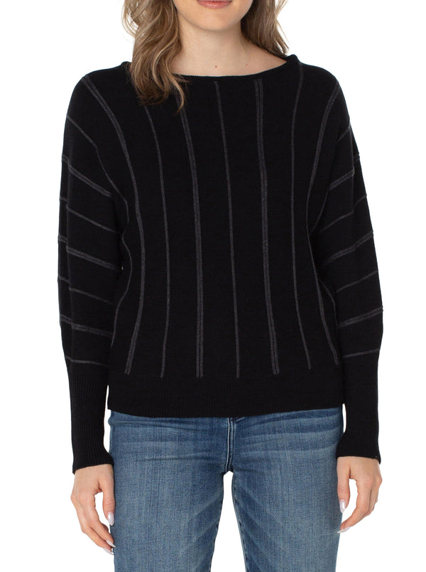Long Sleeve Dolman Stripe Sweater