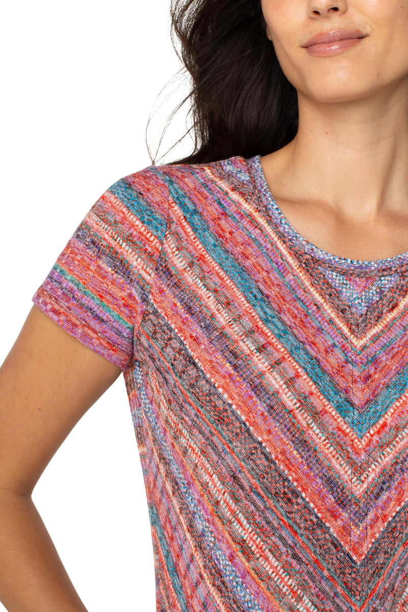 Paradise Stripe Short Sleeve Knit Top