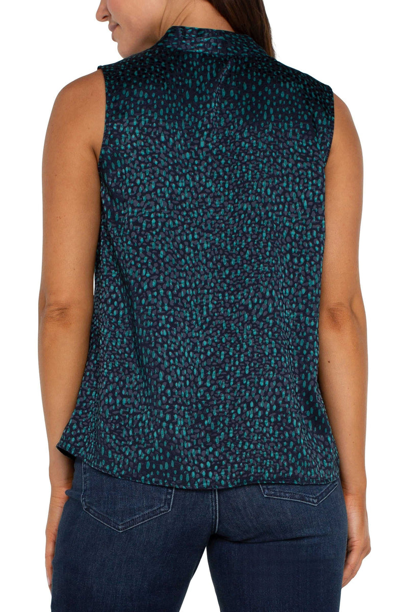 Dotted Sleeveless Blouse