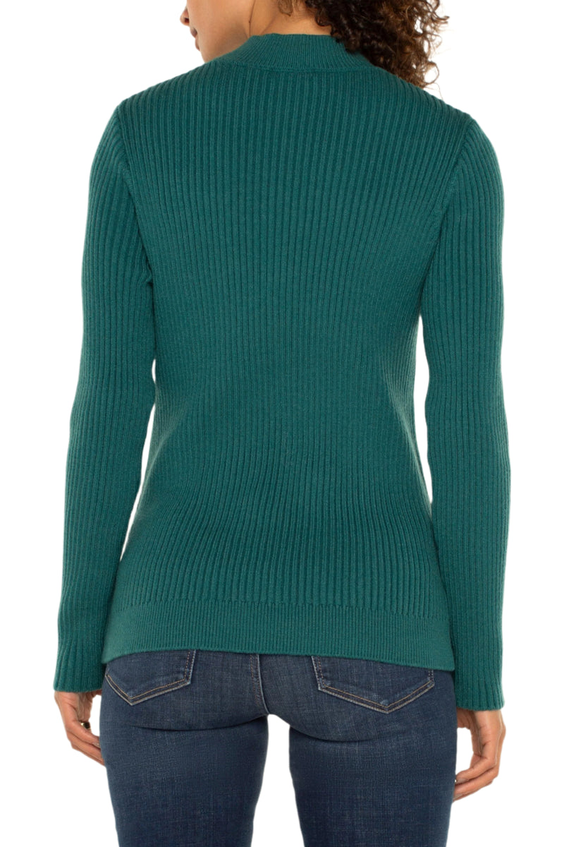 Mock Neck Cable Knit Sweater