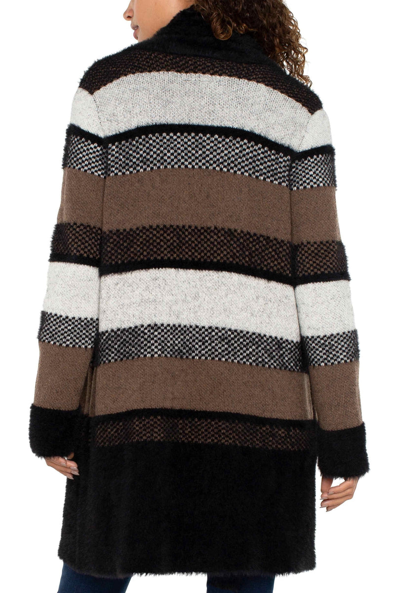 Color Block Sweater Coat