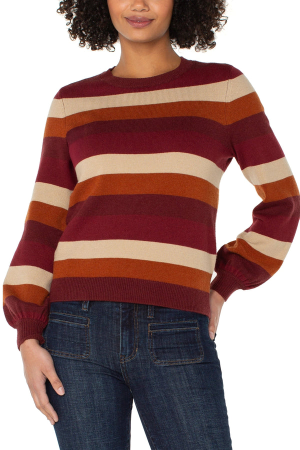 Multi Stripe Crew Neck Sweater