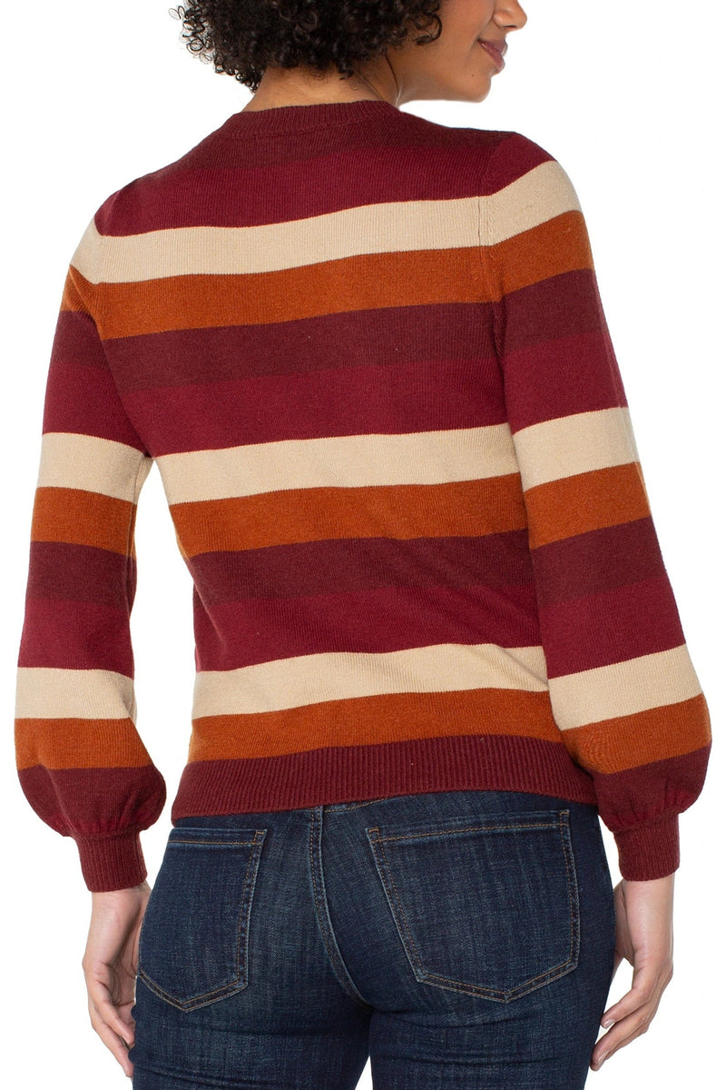 Multi Stripe Crew Neck Sweater