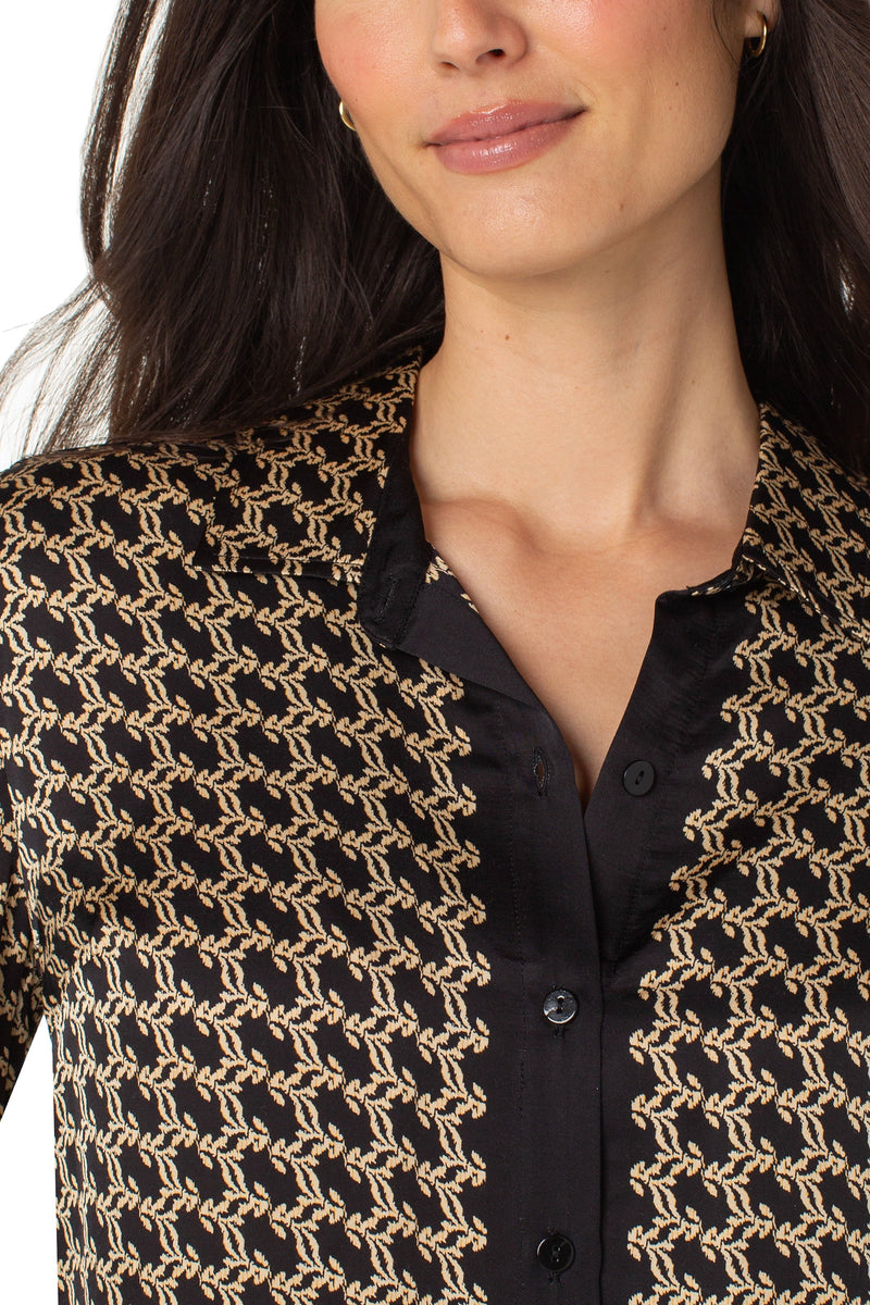 Printed Button Front Woven Shirt