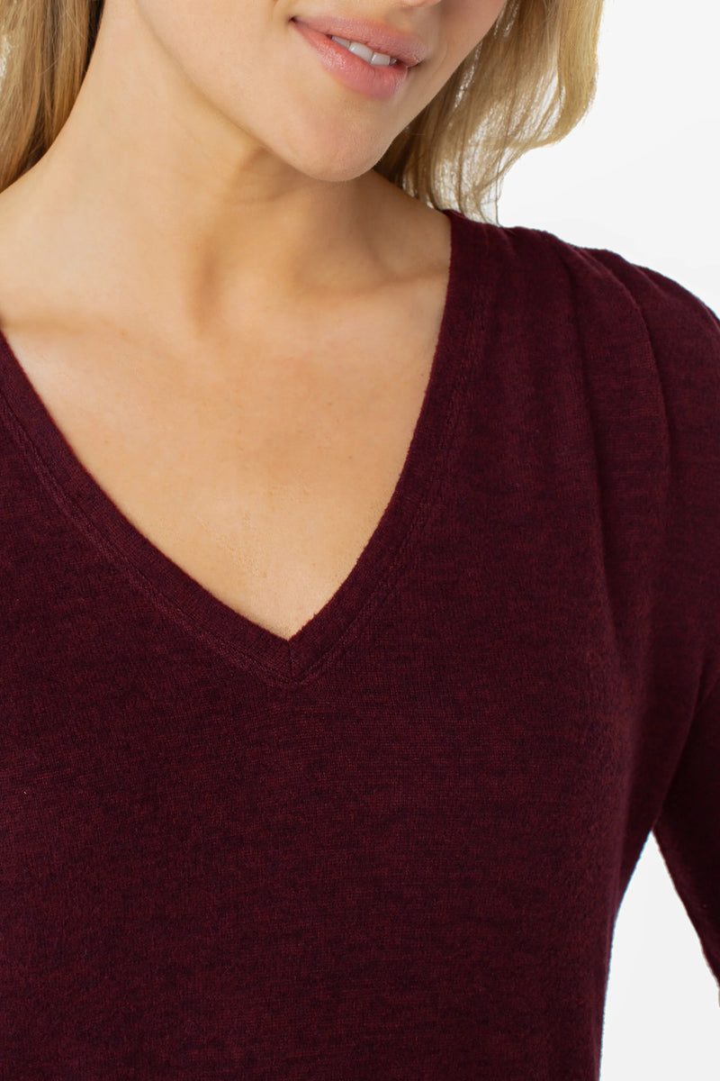 Long Sleeve V-neck Knit Top