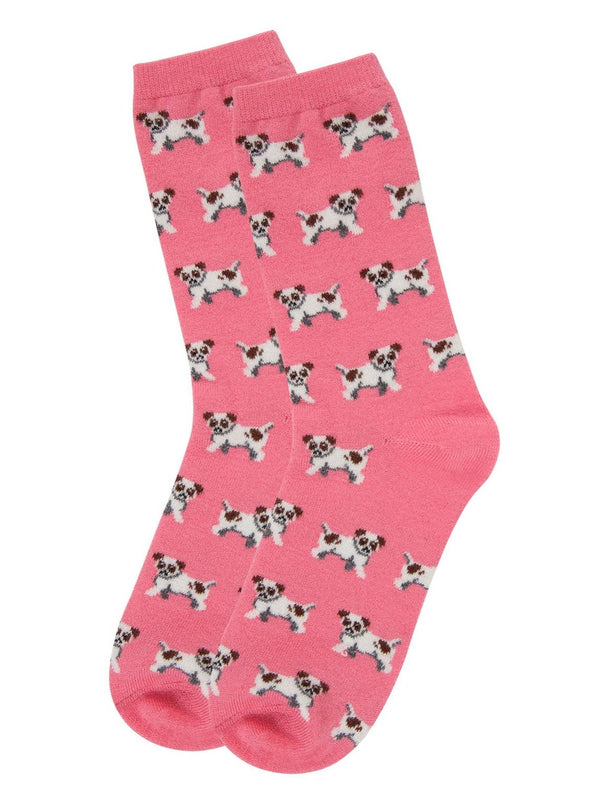 Playful Puppy Dogs | Cashmere Blend Crew Socks