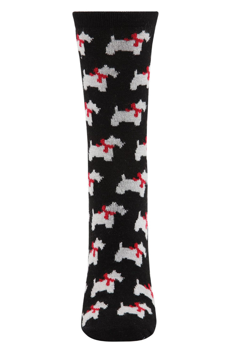 Ribbon Collar Dog | Cashmere Blend Crew Socks