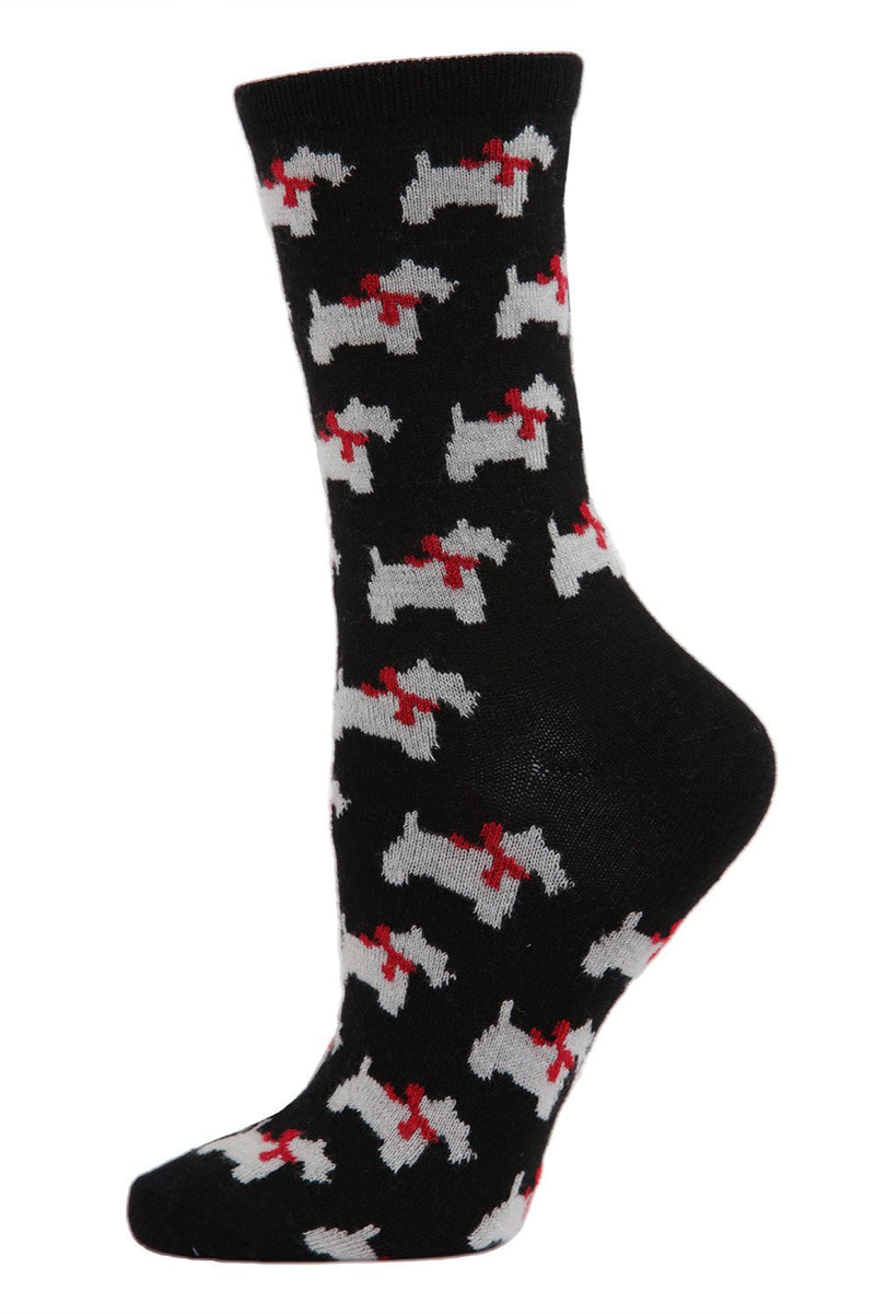 Ribbon Collar Dog | Cashmere Blend Crew Socks