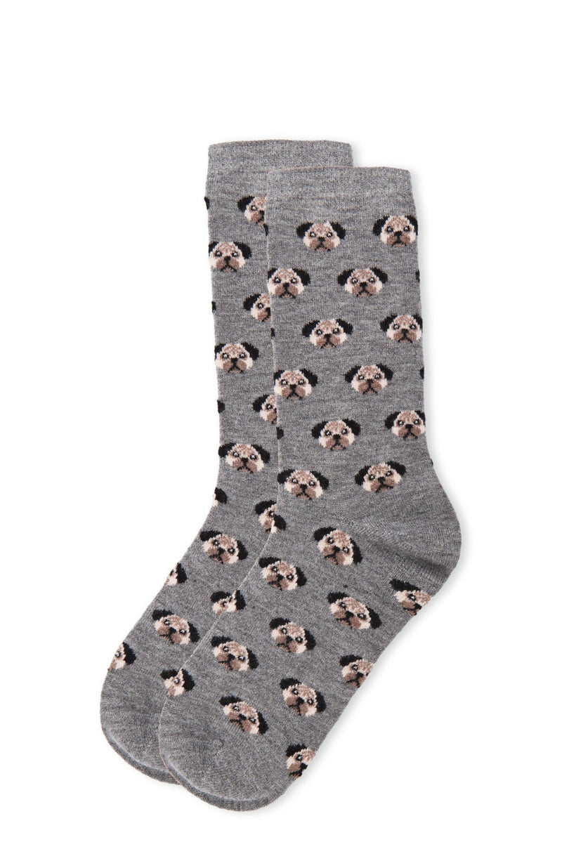 Pretty Puppy Dog Face Cashmere Blend Crew Socks