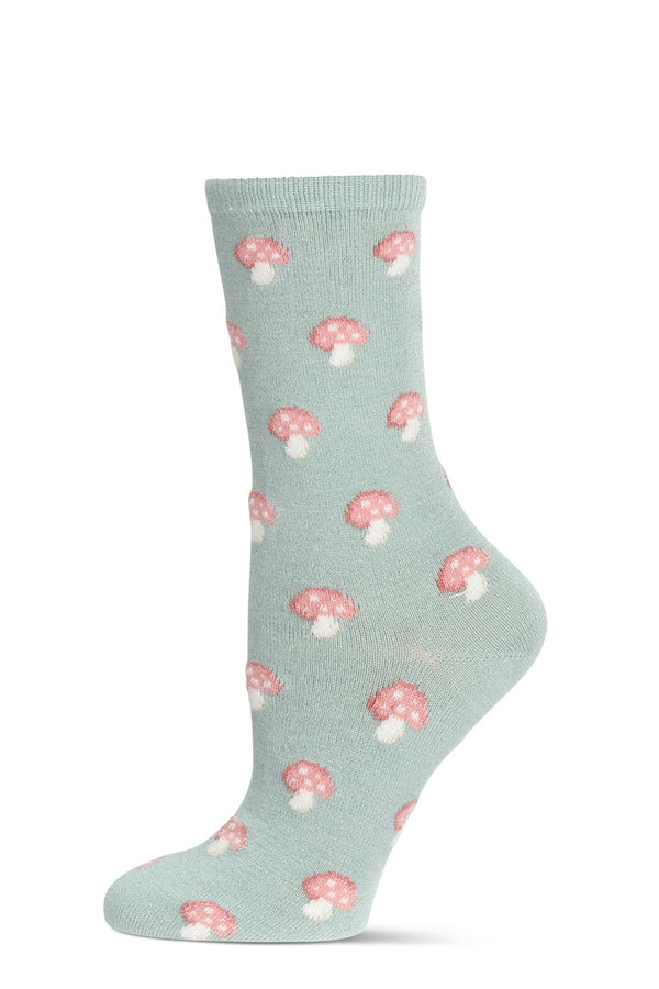 Mushroom Cashmere Blend Crew Socks