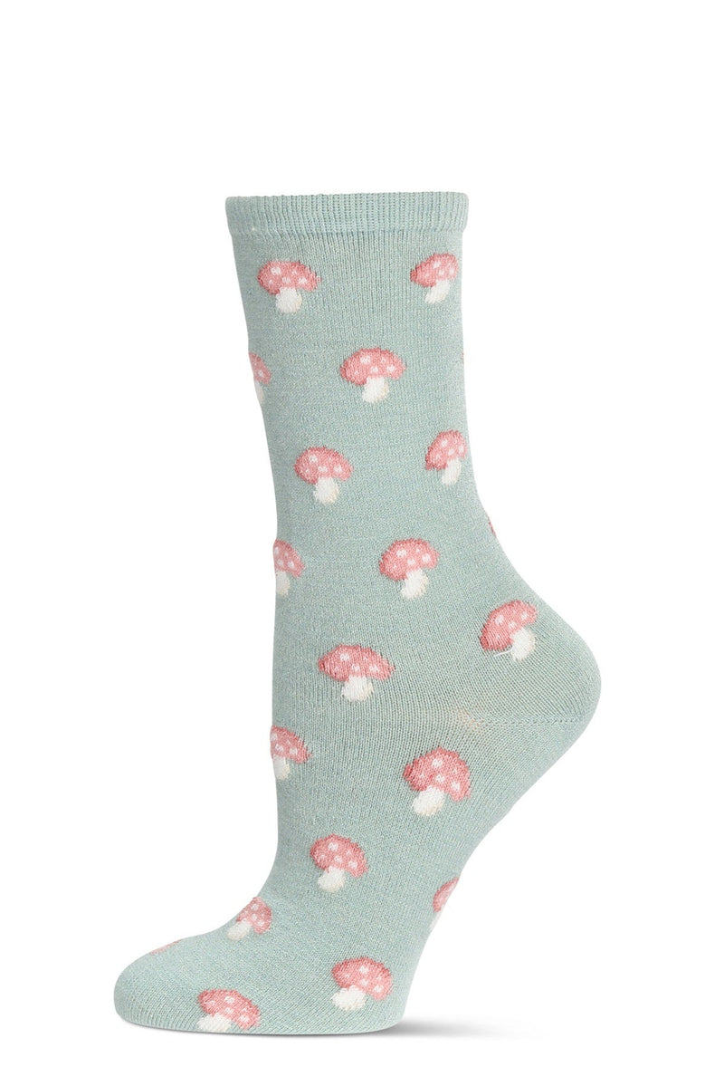 Mushroom Cashmere Blend Crew Socks