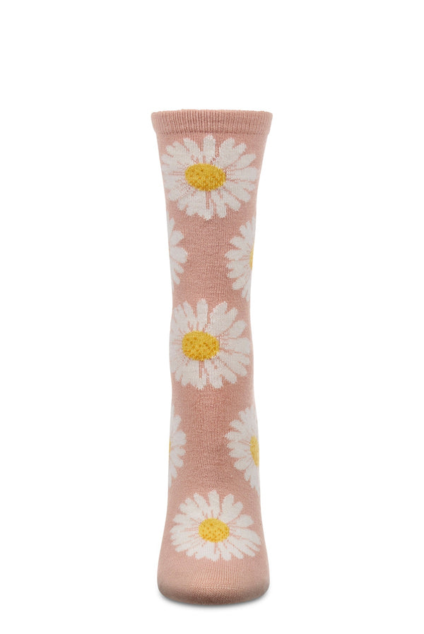 Daisies Cashmere Blend Crew Socks