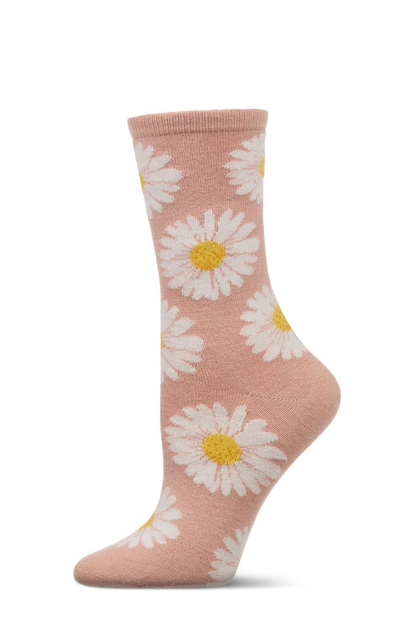 Daisies Cashmere Blend Crew Socks