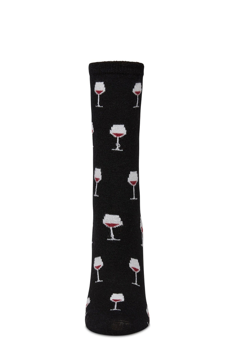 Wine Cashmere Blend Crew Socks