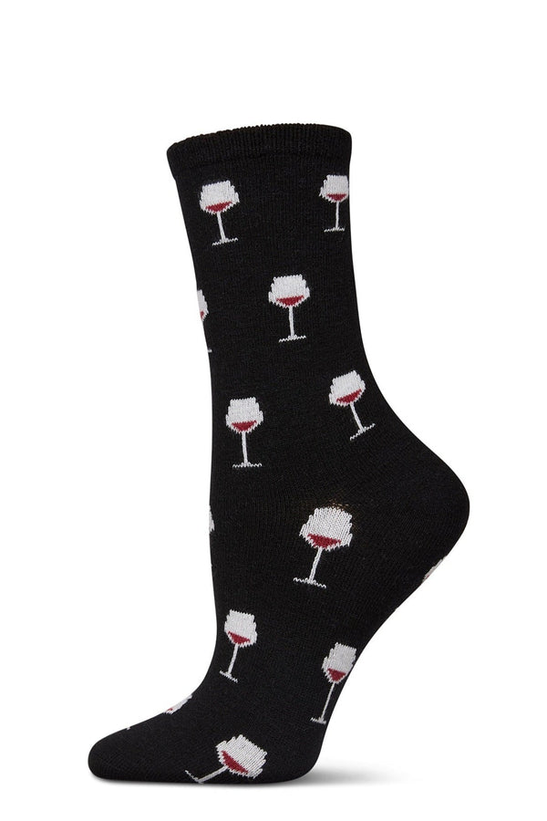 Wine Cashmere Blend Crew Socks