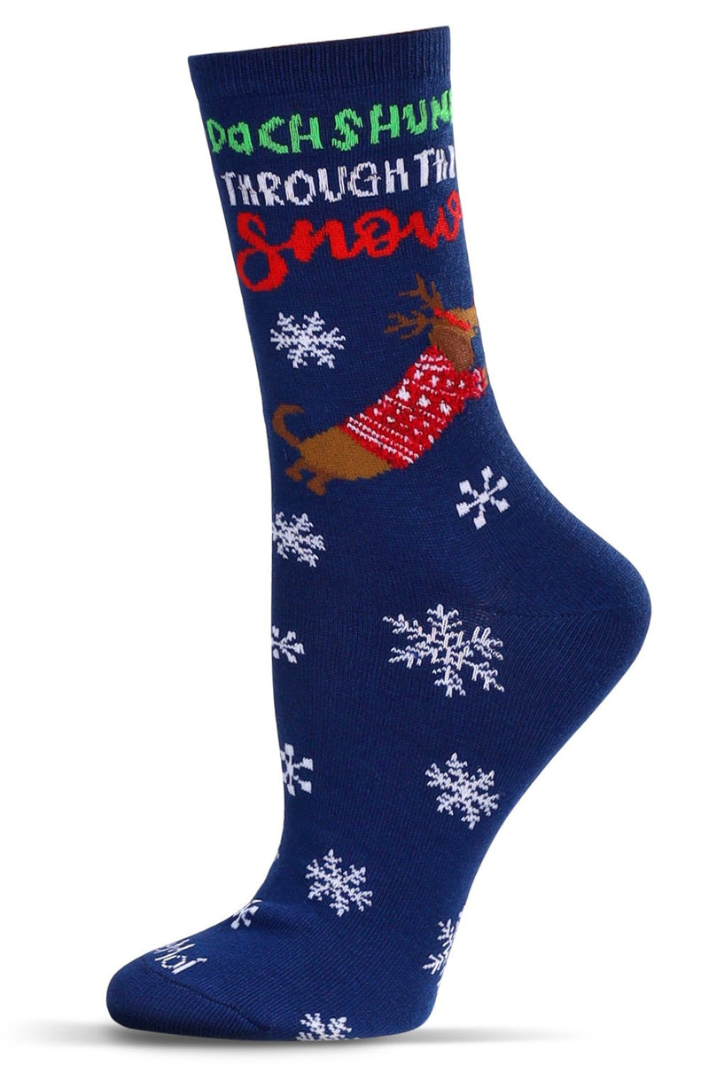 Dachshund Through The Snow | Women's Crew Socks