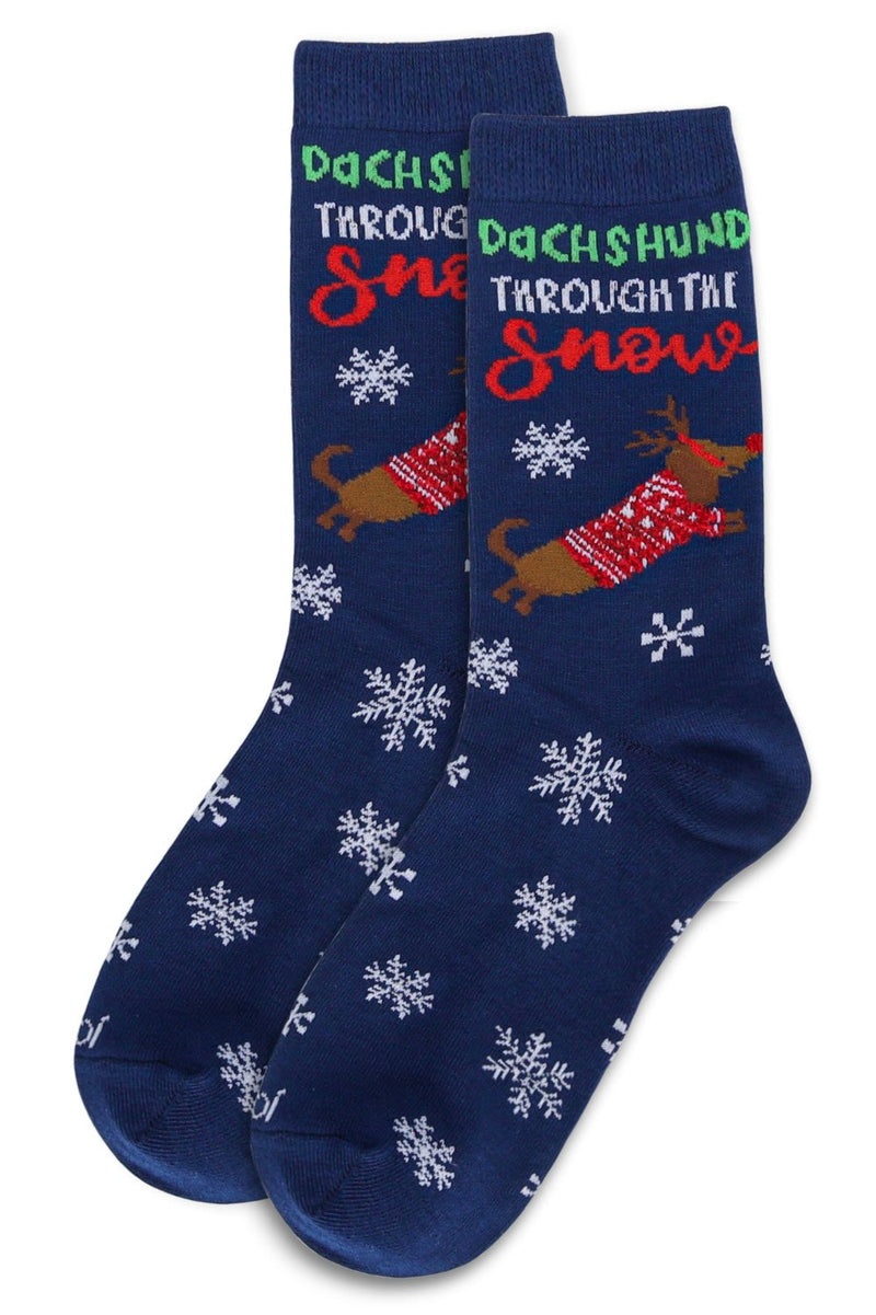 Dachshund Through The Snow | Women's Crew Socks