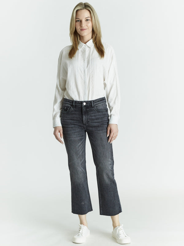 Mid-rise Cropped Mini Flare Jean