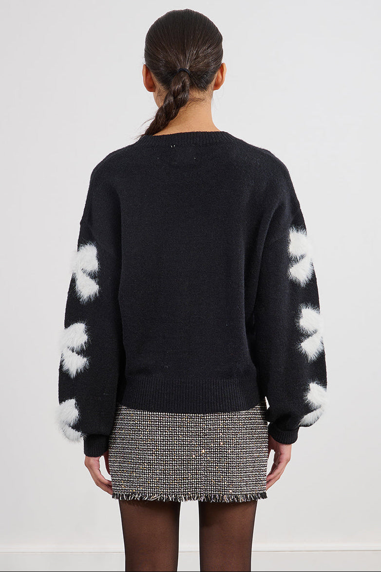 Fuzzy Embellished Sweater