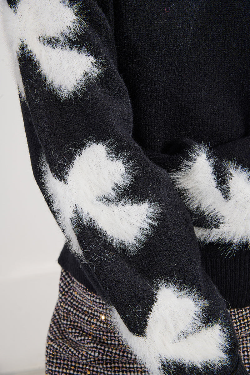 Fuzzy Embellished Sweater