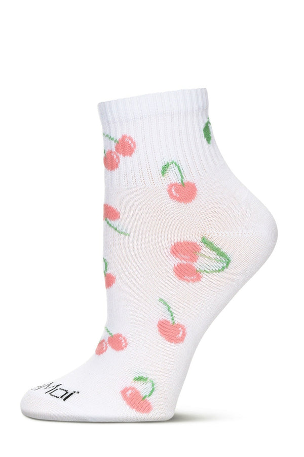 Multi Cherries Athletic Quarter Socks