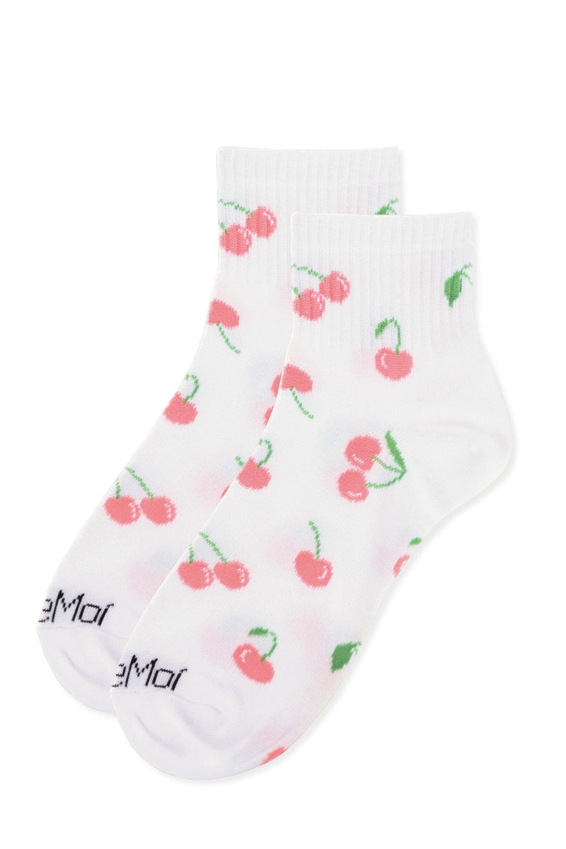 Multi Cherries Athletic Quarter Socks