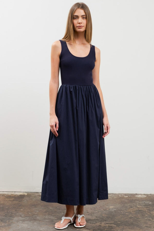 Mixed Media Knit Tank Dress