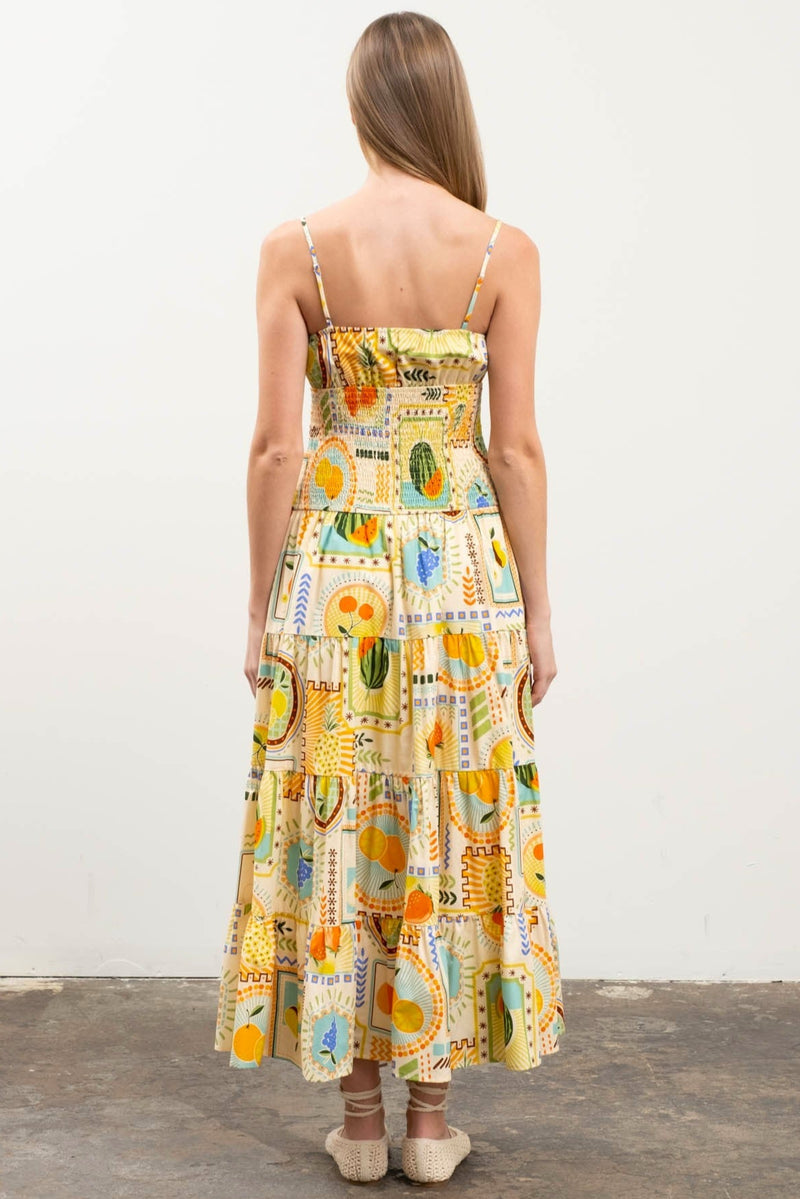 Fruit Tile Midi Dress